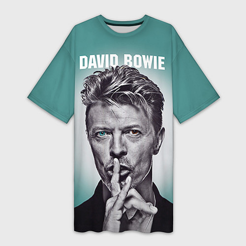 Женская длинная футболка Дэвид Боуи: тишина / 3D-принт – фото 1