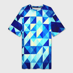 Женская длинная футболка Синяя геометрия