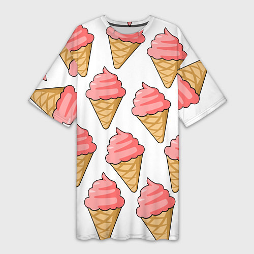 Женская длинная футболка Мороженки / 3D-принт – фото 1