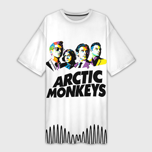 Женская длинная футболка Arctic Monkeys: Music Wave / 3D-принт – фото 1