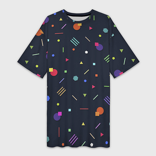 Женская длинная футболка Clublife Geometry / 3D-принт – фото 1