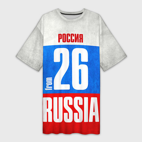 Женская длинная футболка Russia: from 26 / 3D-принт – фото 1