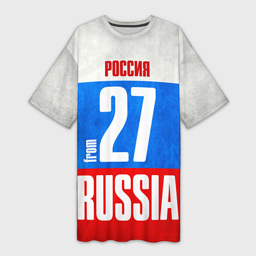 Женская длинная футболка Russia: from 27 / 3D-принт – фото 1