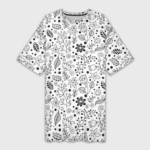 Женская длинная футболка Цветочки-травушки / 3D-принт – фото 1