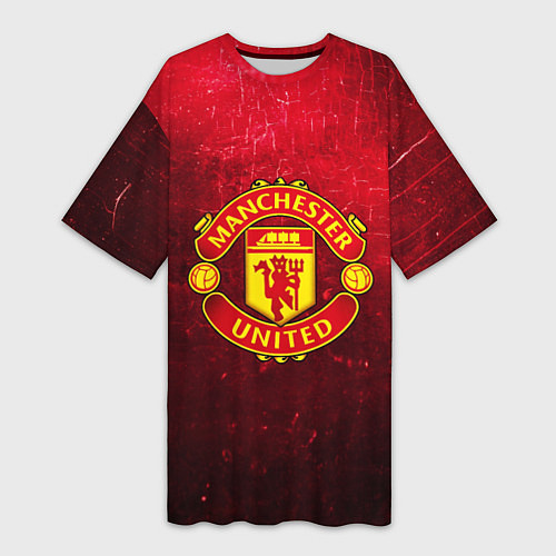 Женская длинная футболка Манчестер Юнайтед / 3D-принт – фото 1