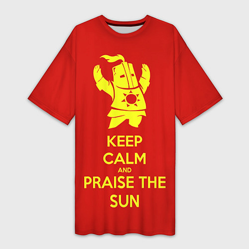 Женская длинная футболка Keep Calm & Praise The Sun / 3D-принт – фото 1