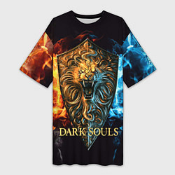 Женская длинная футболка Dark Souls: Lion Shield