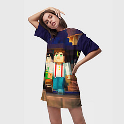 Футболка женская длинная Minecraft Men's, цвет: 3D-принт — фото 2