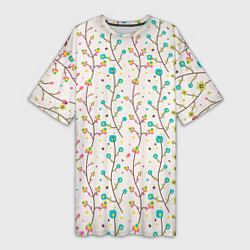 Женская длинная футболка Цветочные лианы