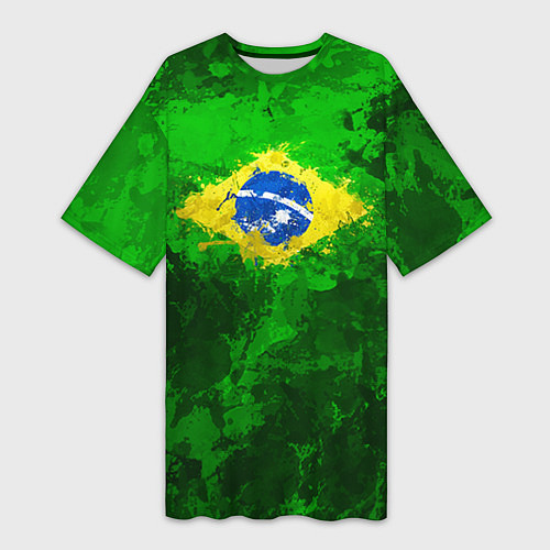 Женская длинная футболка Бразилия / 3D-принт – фото 1