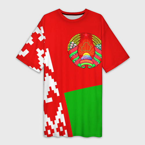 Женская длинная футболка Патриот Беларуси / 3D-принт – фото 1