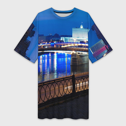 Женская длинная футболка Москва / 3D-принт – фото 1