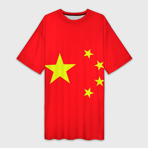 Женская длинная футболка Китай / 3D-принт – фото 1