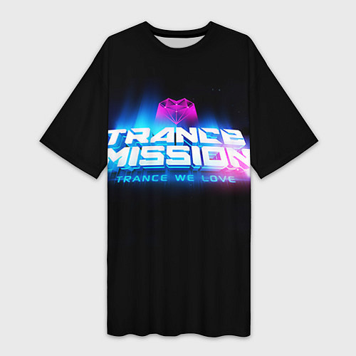 Женская длинная футболка Trancemission: Trance we love / 3D-принт – фото 1