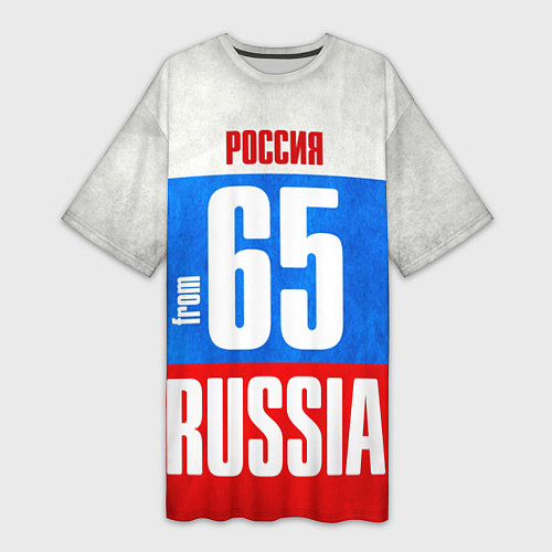 Женская длинная футболка Russia: from 65 / 3D-принт – фото 1