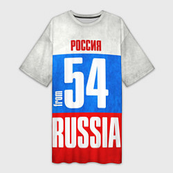 Футболка женская длинная Russia: from 54, цвет: 3D-принт