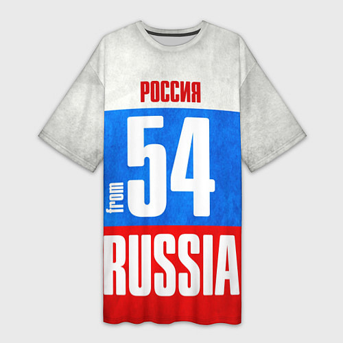 Женская длинная футболка Russia: from 54 / 3D-принт – фото 1