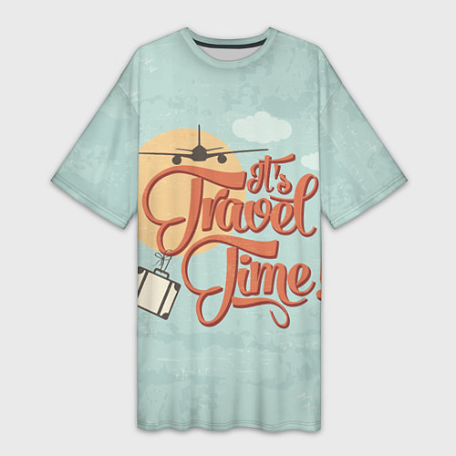 Женская длинная футболка Время путешествий / 3D-принт – фото 1