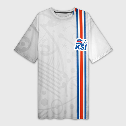 Женская длинная футболка Сборная Исландии по футболу / 3D-принт – фото 1
