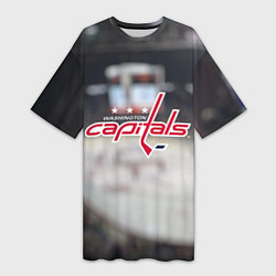 Футболка женская длинная Washington Capitals, цвет: 3D-принт