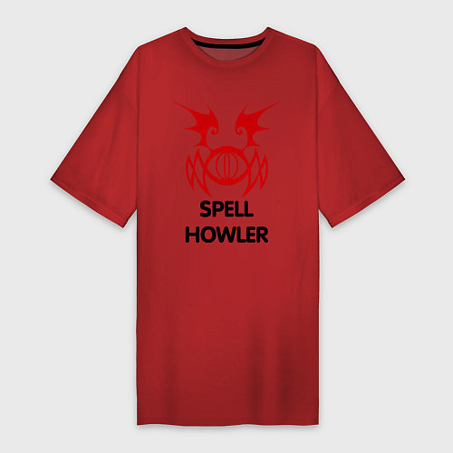 Женская футболка-платье Dark Elf Mage - Spell Howler / Красный – фото 1