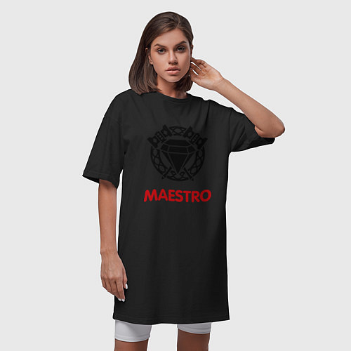 Женская футболка-платье Dwarf Fighter - Maestro / Черный – фото 3