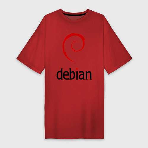 Женская футболка-платье Debian / Красный – фото 1