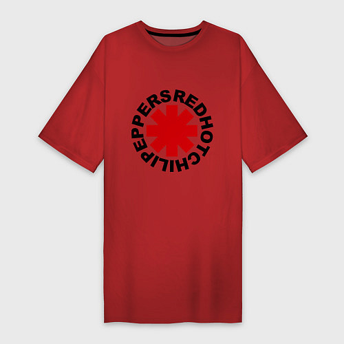 Женская футболка-платье Red Hot Chili Peppers / Красный – фото 1