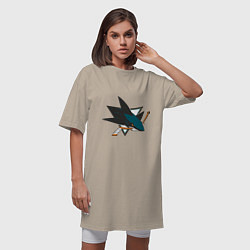 Футболка женская-платье San Jose Sharks, цвет: миндальный — фото 2