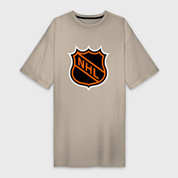 Футболка женская-платье NHL, цвет: миндальный