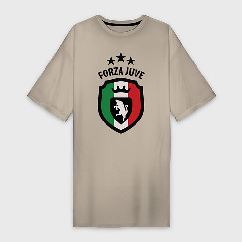 Женская футболка-платье Forza Juventus / Миндальный – фото 1