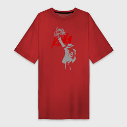 Футболка женская-платье Майкл Джексон - Long live the King, цвет: красный