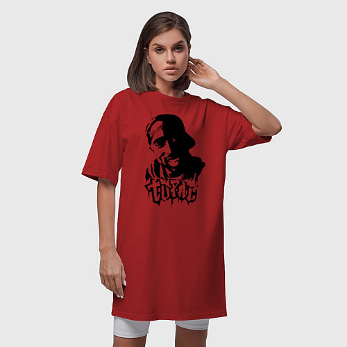 Женская футболка-платье 2pac / Красный – фото 3