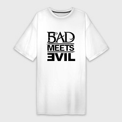 Футболка женская-платье Bad Meets Evil, цвет: белый