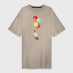 Женская футболка-платье Енот на шариках