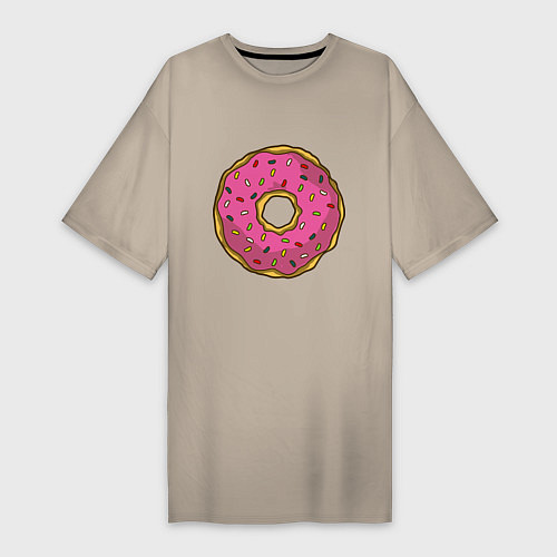 Женская футболка-платье Сладкий пончик / Миндальный – фото 1