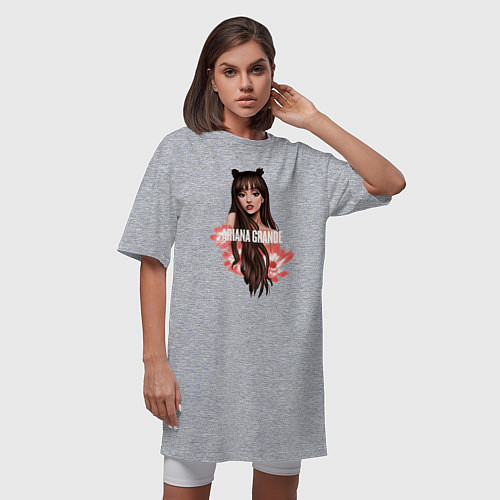 Женская футболка-платье Ariana Grande: Flowers / Меланж – фото 3