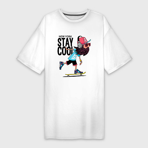 Женская футболка-платье Stay cool / Белый – фото 1