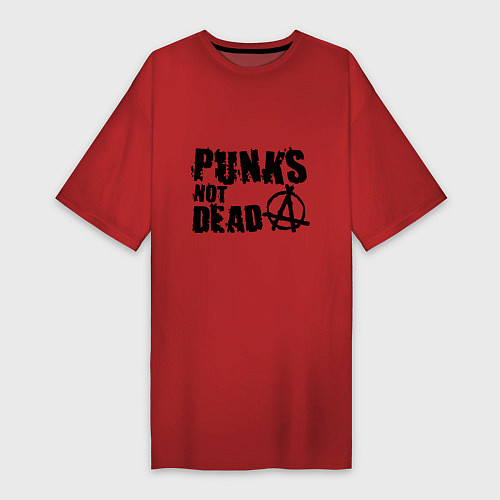 Женская футболка-платье Punks not dead / Красный – фото 1