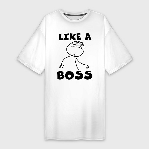 Женская футболка-платье Like a boss / Белый – фото 1