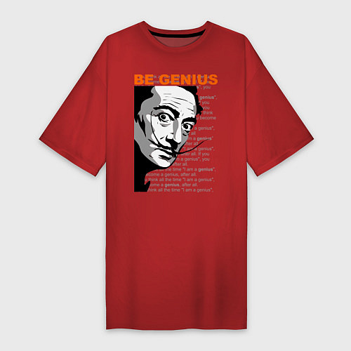 Женская футболка-платье Dali: Be Genius / Красный – фото 1