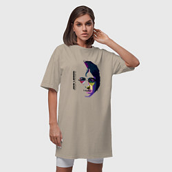 Футболка женская-платье John Lennon: Techno, цвет: миндальный — фото 2