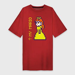 Футболка женская-платье Принцесса Марио парная, цвет: красный