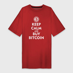 Футболка женская-платье Keep Calm & Buy Bitcoin, цвет: красный
