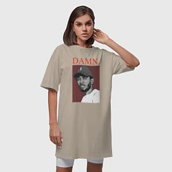 Футболка женская-платье Kendrick Lamar: DAMN, цвет: миндальный — фото 2