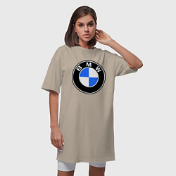 Футболка женская-платье Logo BMW, цвет: миндальный — фото 2