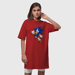 Футболка женская-платье Соник, цвет: красный — фото 2