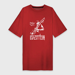 Футболка женская-платье Led Zeppelin, цвет: красный