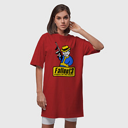 Футболка женская-платье Fallout 3 Man, цвет: красный — фото 2