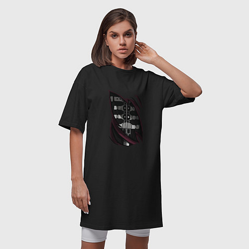 Женская футболка-платье Five Nights At Freddy / Черный – фото 3